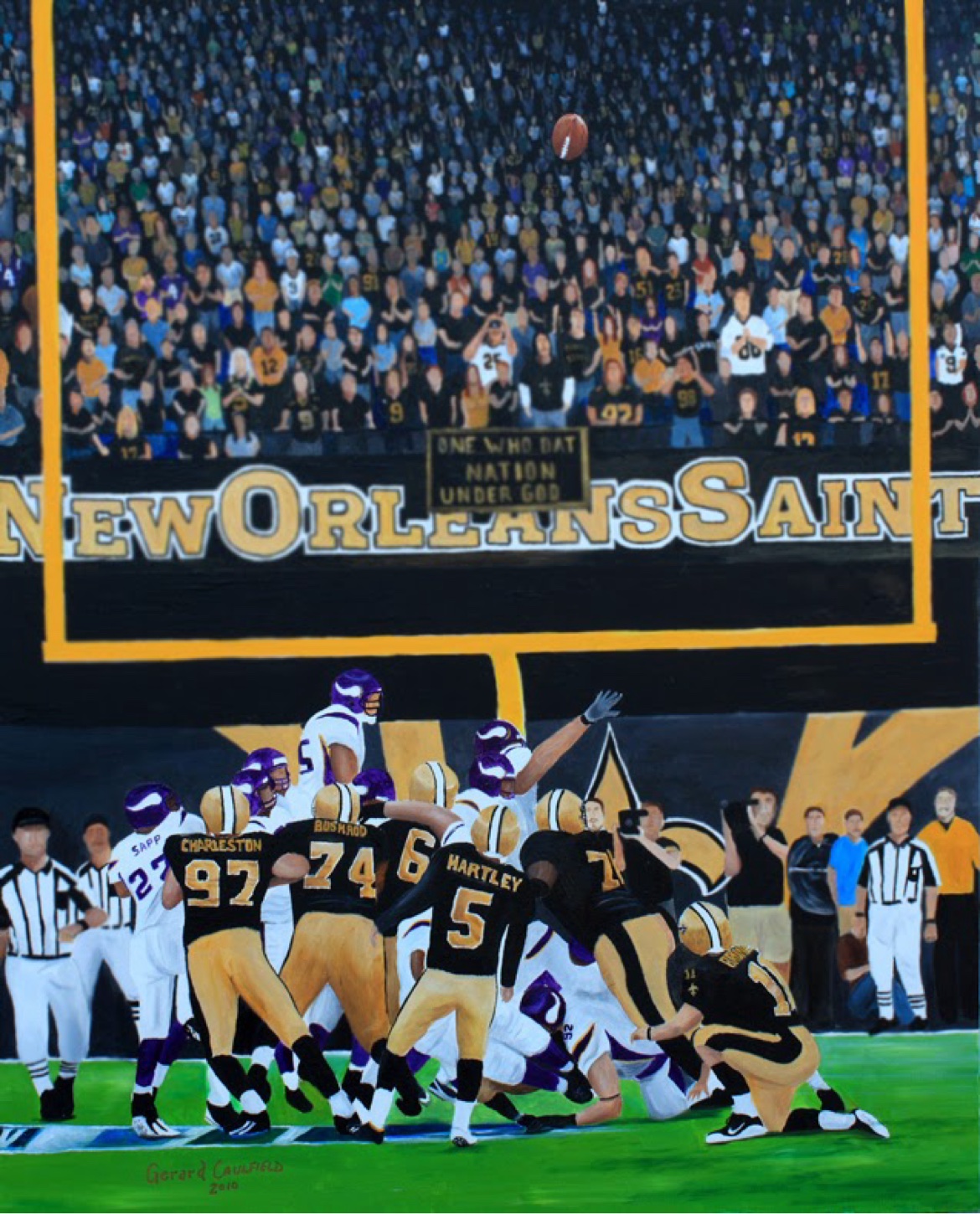 NFC Championship — Vikings, original oil painting by Gerard Caulfield