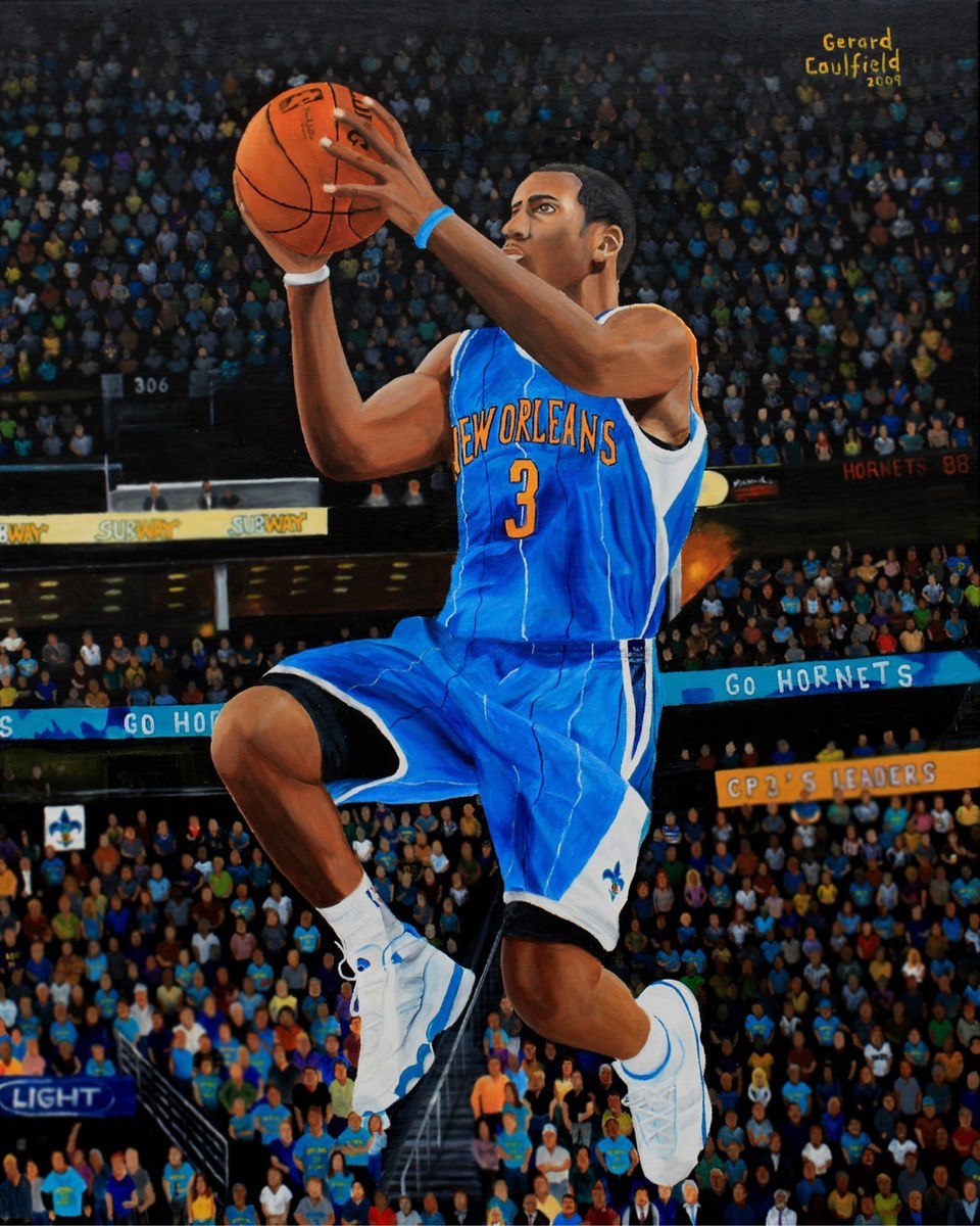 Chris Paul, original oil painting by Gerard Caulfield