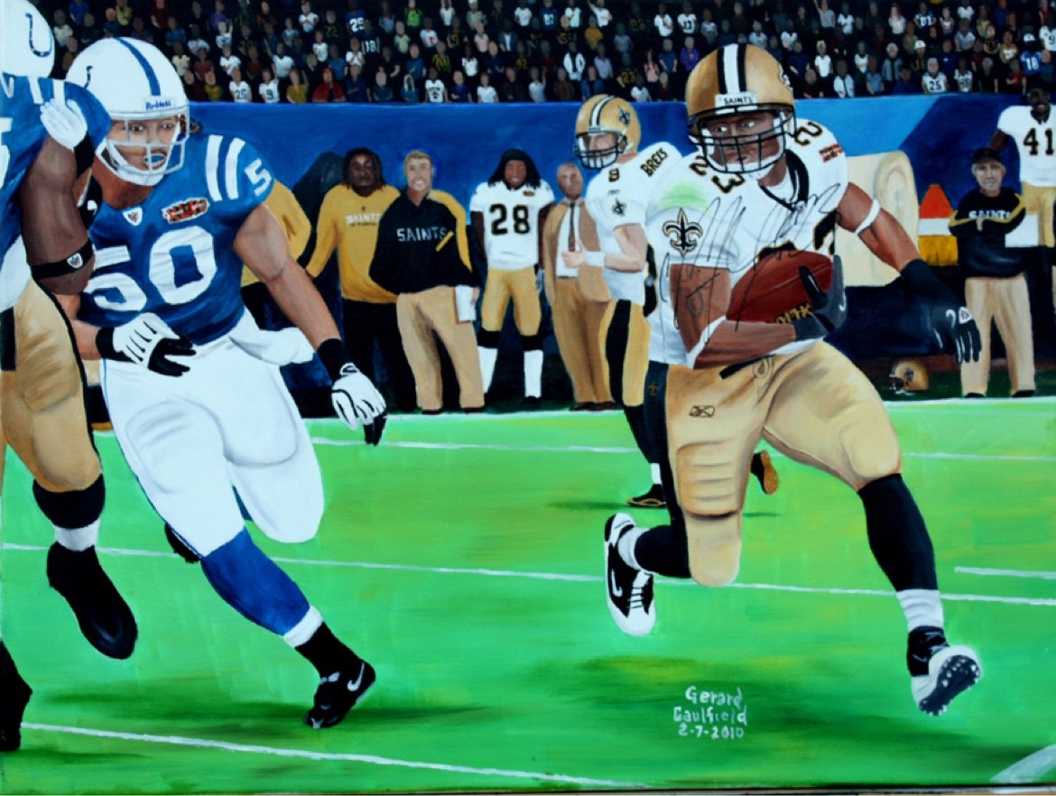 Super Bowl XLIV — Super Bowl Season, original oil painting by Gerard Caulfield