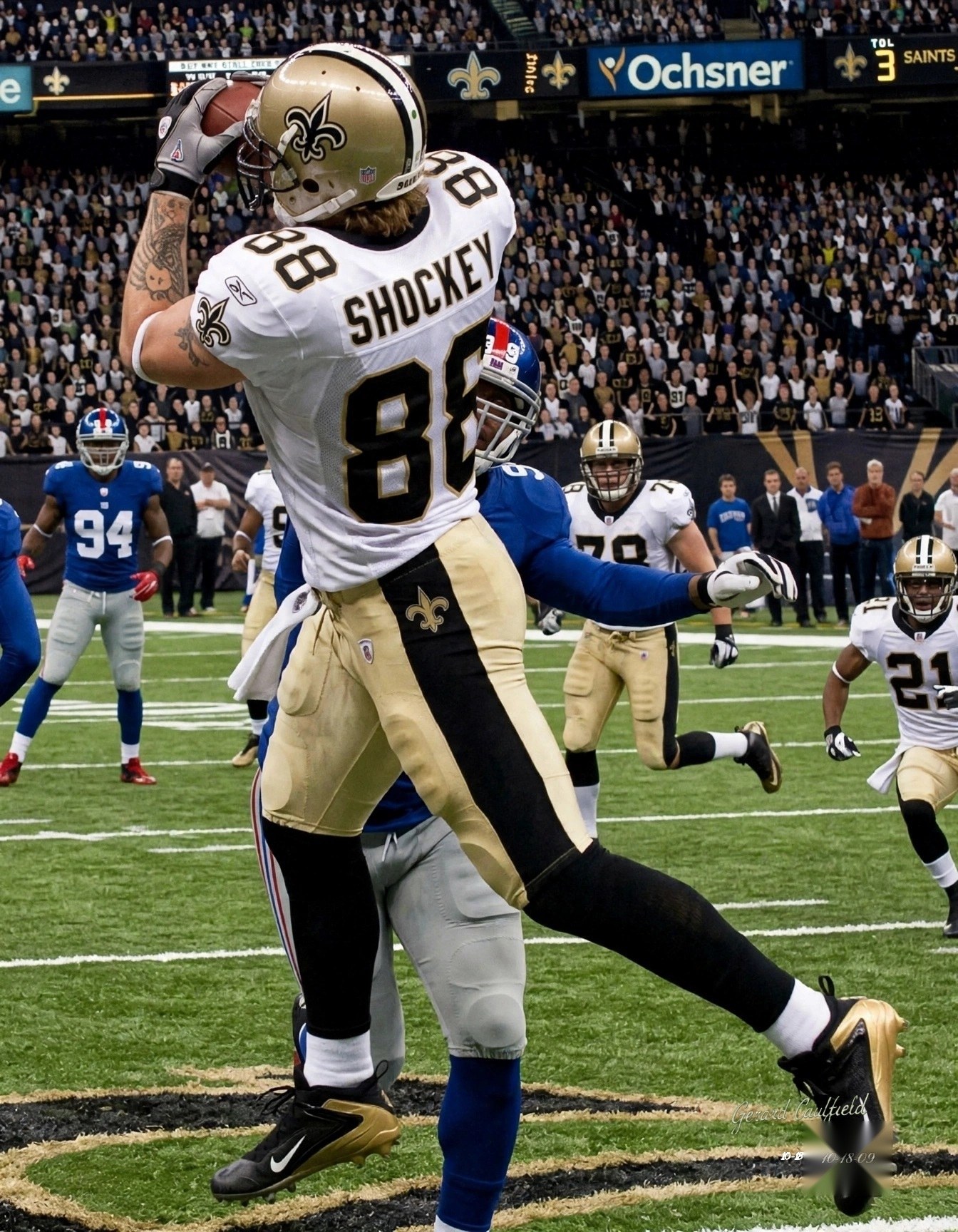 Art to AI version for Saints vs. Giants, Game 5, artwork by Gerard Caulfield