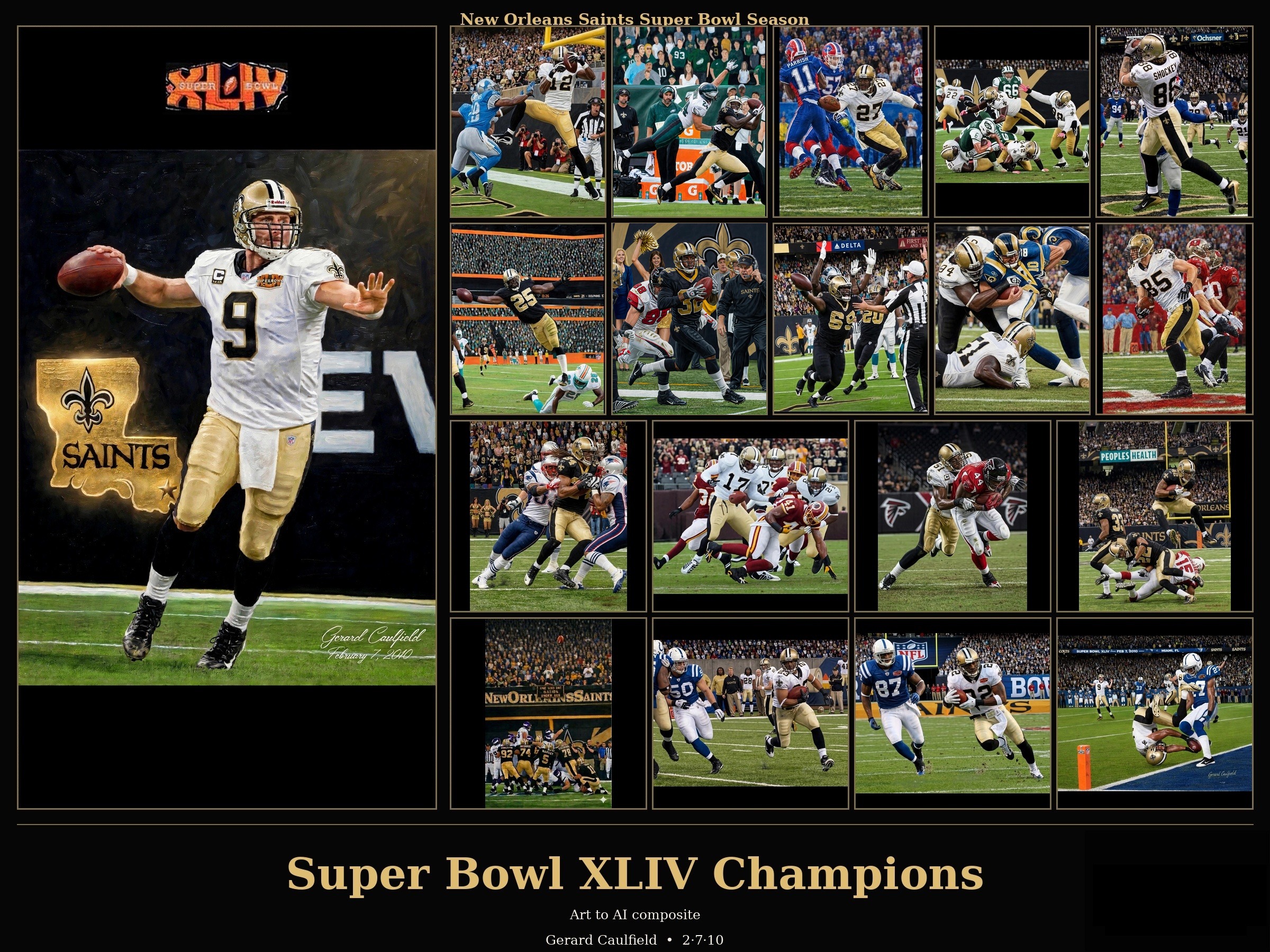 Art to AI Super Bowl XLIV Champions composite by Gerard Caulfield