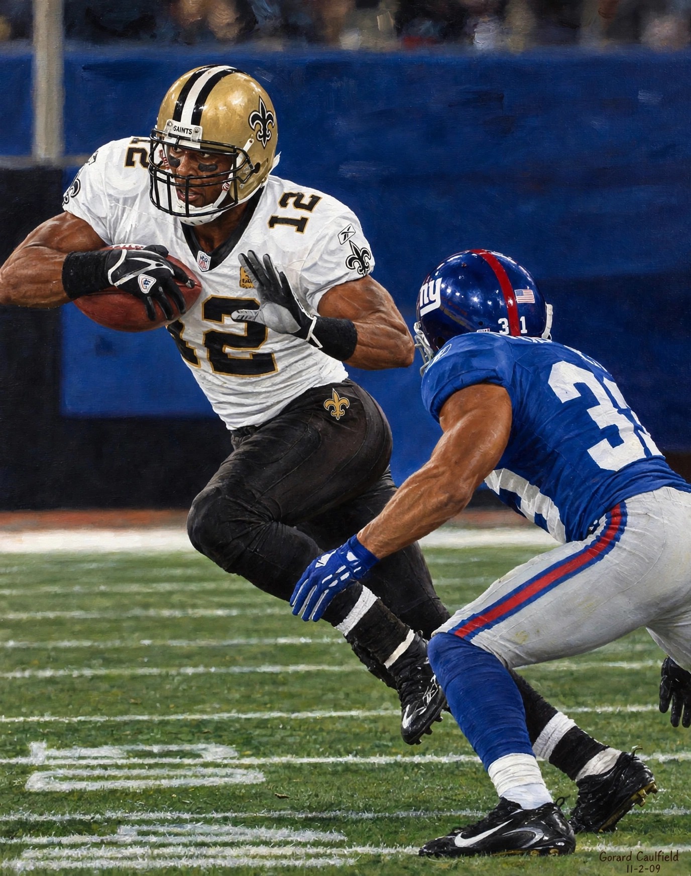 Art to AI version for Marques Colston — 2007, artwork by Gerard Caulfield